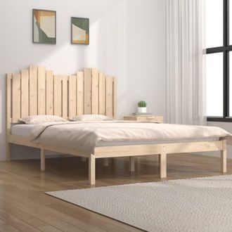 vidaXL Vidaxl - 3103758 Bed Frame without Mattress Solid Wood 140x190 cm (809997+818470)