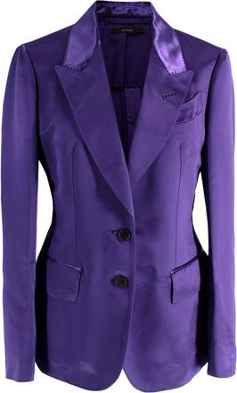 Tom Ford Purple Single-Breasted Satin Blazer Size XXS