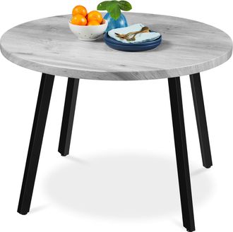 Best Choice Products 35.5in Mid-Century Modern Round Dining Table w/ Steel Legs, Adjustable Feet