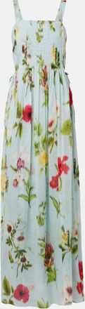 Oscar De La Renta Belted floral voile maxi dress