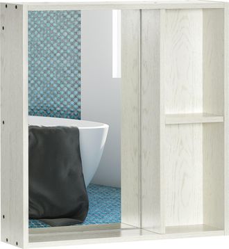 OEM Armario Con Espejo Para Ba&ntilde;o Con Estantes Mueble Para Ba&ntilde;o Estilo Moderno 63x15x65 Cm Blanco