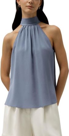 LilySilk Halter Neck Top in Crystal Blue at Nordstrom, Size 10