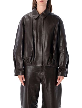 Arma Melis Lambskin Leather Bomber Jacket