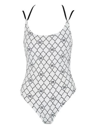 Max Mara monogram Cora swimsuit - White
