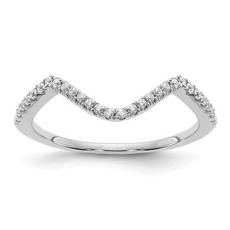 Diamond2Deal 14k White Gold Lab Grown Diamond Wedding Band Ring 0.16Ct Clarity- VS Color- G-H
