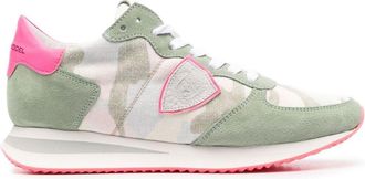 Philippe Model camouflage-pattern suede sneakers - women - Leather - 38 - Green