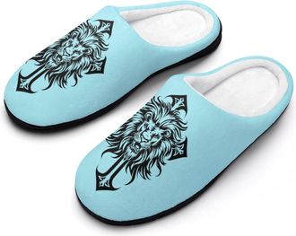 Generic God Lion Mens Slippers Comfortable And Non-slip Cotton Slipper Shoe for House