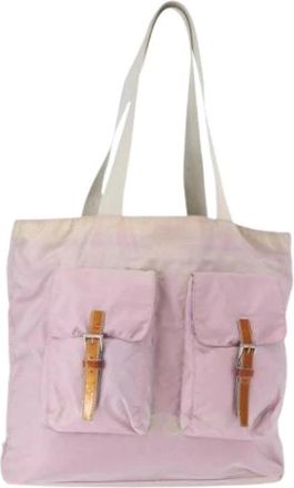 Prada Pre-owned Nylon Tote Bag - Dames - Vintage Shopper - Roze - ONE Size - Nylon - Vintage