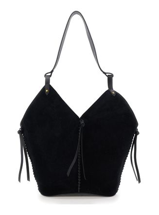 Isabel Marant Womens Shoulder Bag Tampa Black Suede Calf Leather