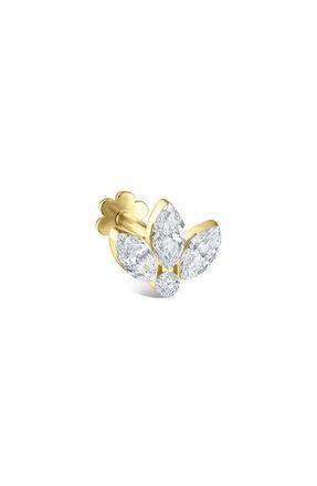 Maria Tash Invisible Diamond Lotus Threaded Stud Earring in Yellow Gold at Nordstrom, Size 4 Mm