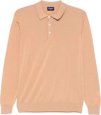 Drumohr Long Sleeve Logo Polo