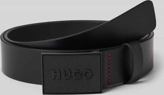 HUGO BOSS G&uuml;rtel aus echtem B&uuml;ffelleder Modell GETHON in Black, Gr&ouml;&szlig;e 100