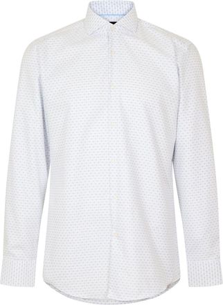 HUGO BOSS Mens Spread Collar Long Sleeve Oxford Shirt in White - Size 17.75 inch