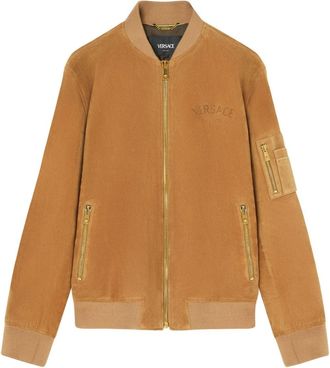 Versace suede bomber jacket - unisex - Calf Suede - 48 - Brown