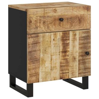 vidaXL Vidaxl - Mesita De Noche Madera Mango Madera Contrachapada 50x33x60 Cm