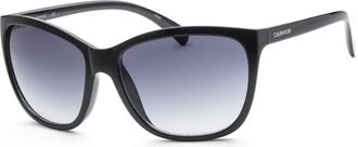 Calvin Klein Womens 60mm Black Sunglasses