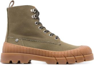 Kenzo Khaki Veterschoenen met Rubberen Zool - Heren - Veterlaarzen - Groen - 40 EU - Schoenen