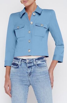 L'agence Kumi Fitted Crop Jacket in Blue Mist at Nordstrom Rack, Size 00