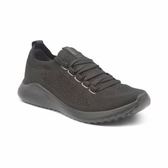Aetrex Womens Carly Slip On Sneaker In Black/black