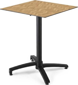 Oviala Mesa de patio abatible de 70 cm en laminado madera espiga