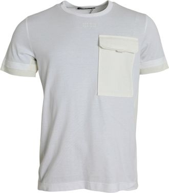 Dolce & Gabbana Mens White Cotton Pocket Short Sleeves T-Shirt