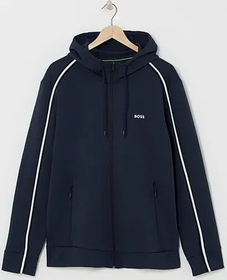 HUGO BOSS Dark Blue Oversized Full Zip Hoodie