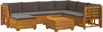 vidaXL 8 Uds. Conjunto De Sof&aacute;s De Exterior Madera De Acacia S&oacute;lida Vidaxl