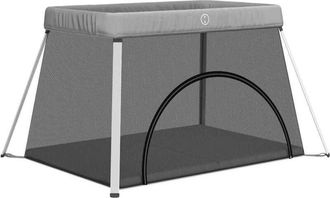 vidaXL Box per Bambini con Materasso Grigio Chiaro Tessuto di Lino - Vidaxl