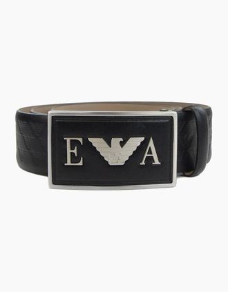 Emporio Armani Mens Emporio Armani Genuine Leather Eagle Print Belt Nero - Black - Size: 50