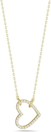 Sphera Milano Cubic Zirconia Open Heart Pendant Necklace in Gold at Nordstrom Rack
