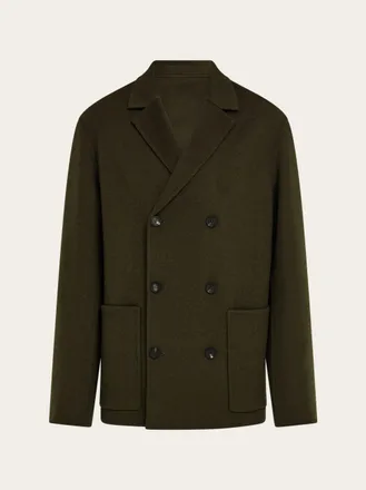 Ferragamo Uomo Blazer doppiopetto in lana e cashmere Verde
