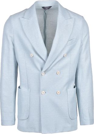Circolo 1901 Light Blue Cotton Linen Double-breasted Jacket