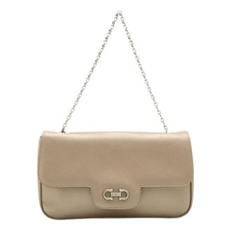 Ferragamo Pre-owned Shoulder Bags, female, Pink, Size: ONE SIZE Pre-owned Metallic Leather Handbag Chain Bag