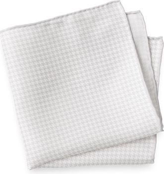 Paul Fredrick Houndstooth Silk Pocket Square