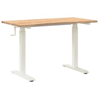 vidaXL Escritorio Y Natural 120 X 60 Cm Madera De Roble S&oacute;lido Vidaxl