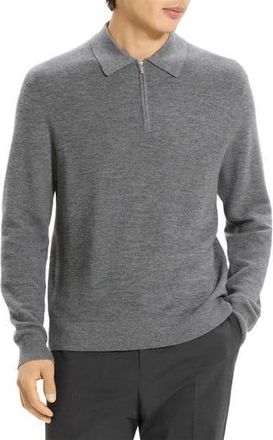 Theory Cyr Quarter Zip Cashmere Sweater in Dark Grey Melange at Nordstrom Rack, Size Xx-Large
