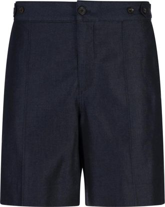 Alexander McQueen Korte Broeken, Heren, Blauw, L, Denim, Blauwe Denim Shorts met Zijbanden