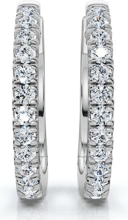 Pompeii3 Small Diamond Hoop Earrings 14k White or Yellow Gold Lab Grown 1/2 Tall