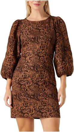 Aaiko Nicolette PES 547 Mini Jurk - Dames - Korte kleedjes - Bruin - XL - Polyester - Kleedjes
