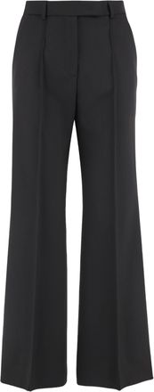 Ql2 Quelledue Tailored Black Pants With Pressed Pleats And Belt Loops