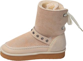 Generic Ankle Boots for Women Winter Fashion Suede Warm Lace up Boots Cosy Snow Footwear Thermal Insulated Cold Weather Footwear Slip On Boot Ladies Winter Sh