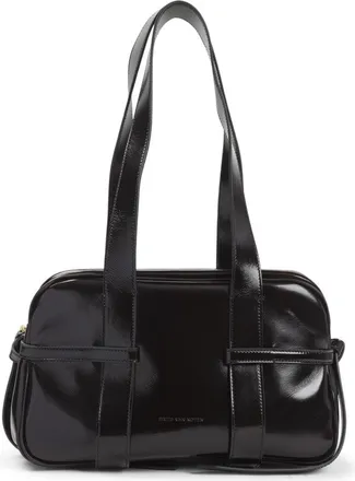 Dries Van Noten Ruby Red Leather Medium Bowling Shoulder Bag