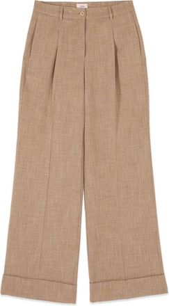 Oltre Viscose Blend Palazzo Broek - Dames - Wijde Broeken - Beige - 4XL - Polyester - Broeken