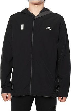 adidas Sports Zipper Woven Long Sleeves Logo Jacket Black DY8756
