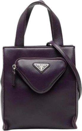 Prada Pre-owned Mini Bags, female, Purple, Size: ONE SIZE Pre-owned Vintage Leather Mini Bag