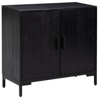Berkfield Home Sideboard Black 75x35x70 cm Solid Pinewood | Size: 75 x 35 x 70 cm