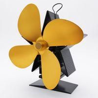 OEM Ventilador De 4 Aspas Para Estufa De Le&ntilde;a Con Term&oacute;metro, Ventilador De Chimenea Accionado Por Calor, Ventilador Silencioso Con Protecci&oacute;n Contra Sobr
