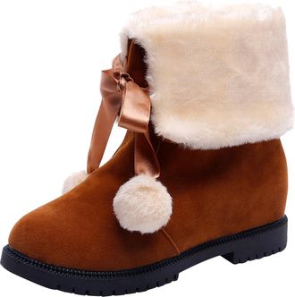 Generic Snow Boots for Women Fashion Wide Width Ankle Boots Lightweight, Warm and Comfortable Slip On Water-Resistant Outdoor Booties Suitable for Various Out