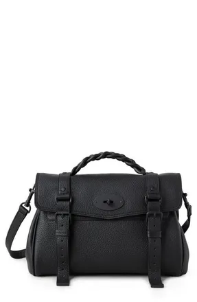 Mulberry Alexa Tonal Leather Satchel in Black at Nordstrom