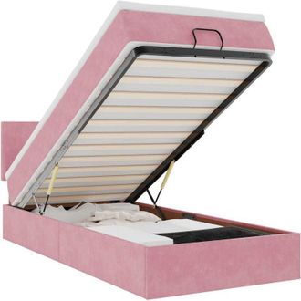 vidaXL Vidaxl - Estructura De Cama Otomana Colch&oacute;n Terciopelo Rosa 90x200cm